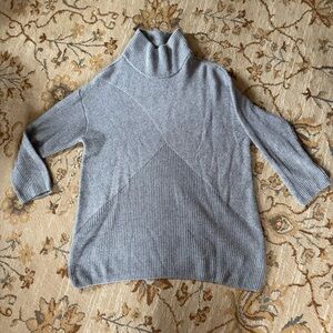 Talbots Plus Size Gray Wool Blend Turtleneck Sweater - Size 1X